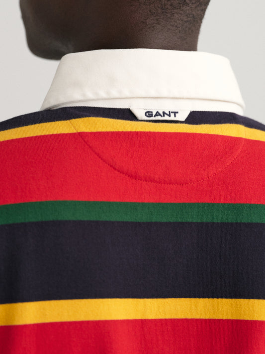 Gant Red Striped Regular Fit Polo T-Shirt