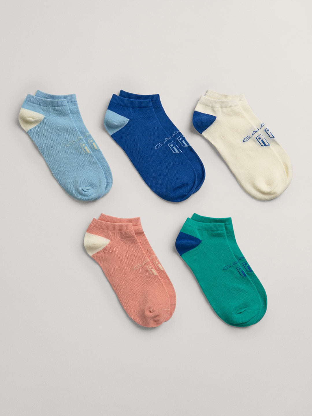 Gant Boys Pack Of 5 Assorted Cotton Ankle-Length Socks