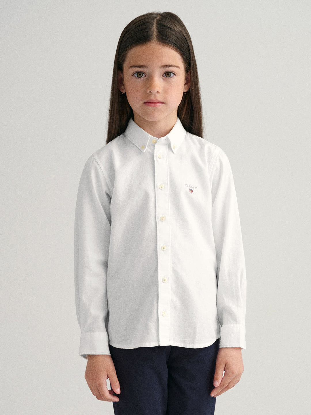 Gant Boys White Solid Collar Shirt