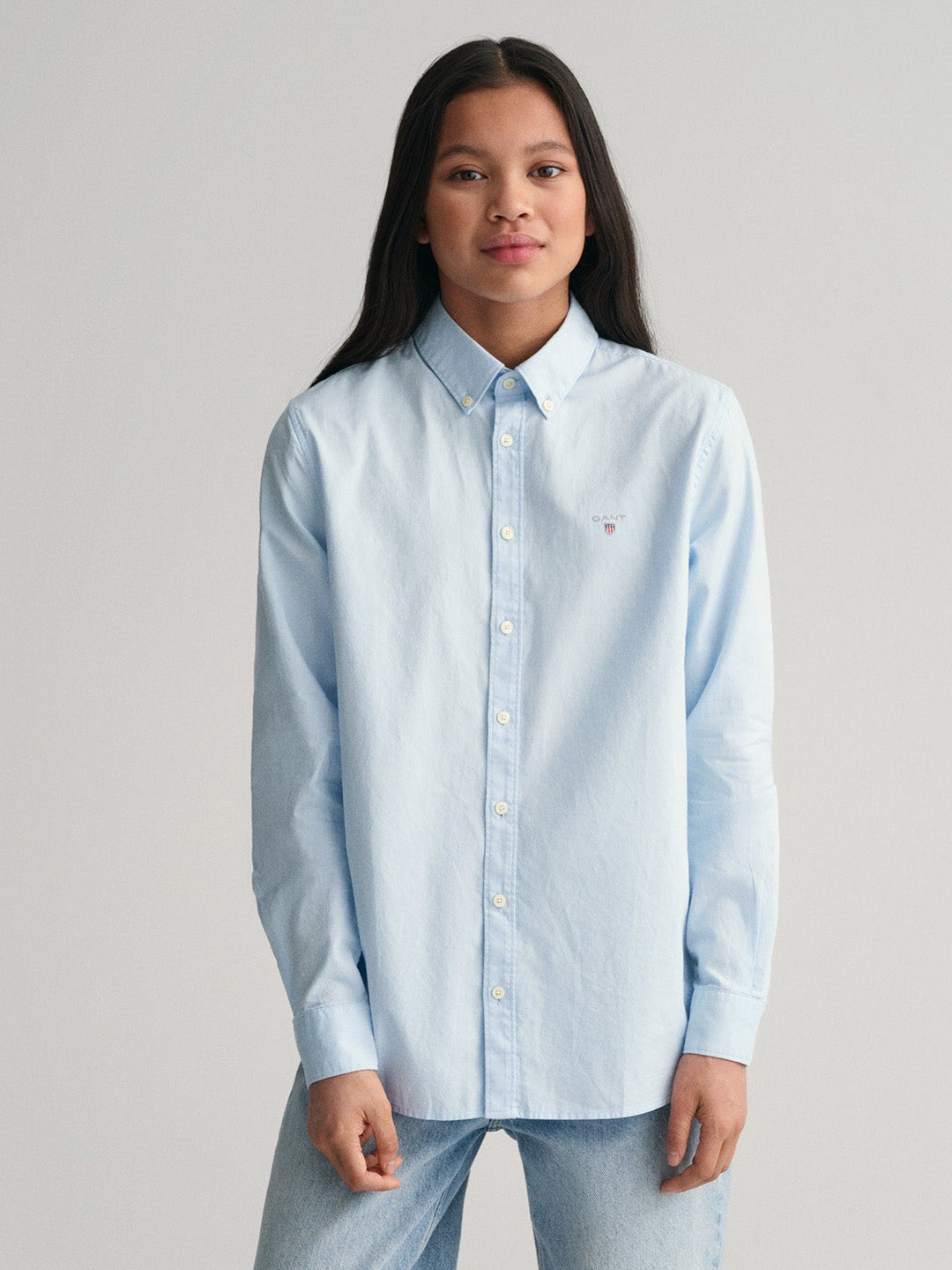 Gant Kids Blue Solid Collar Shirt