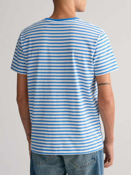 Gant Blue Striped Regular Fit T-Shirt