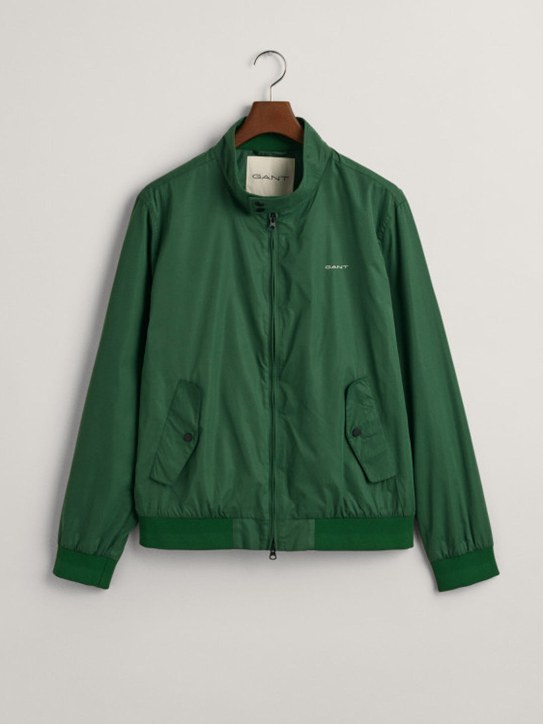 Gant Men Green Solid Mandarin Collar Jacket