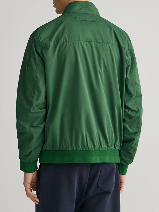Gant Men Green Solid Mandarin Collar Jacket