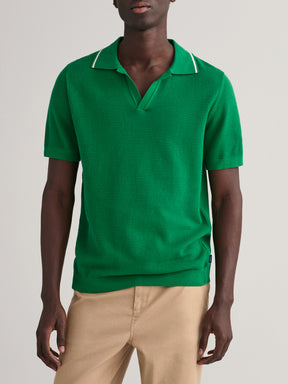 Gant Men Solid Polo Half Sleeves Sweater