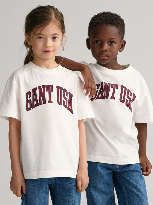 Gant Kids Printed Round Neck T-Shirt