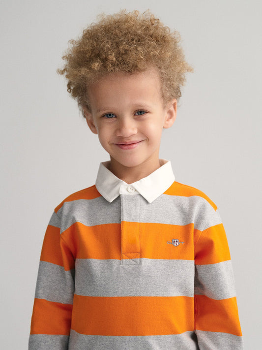 Gant Kids Orange Striped Relaxed Fit T-Shirt