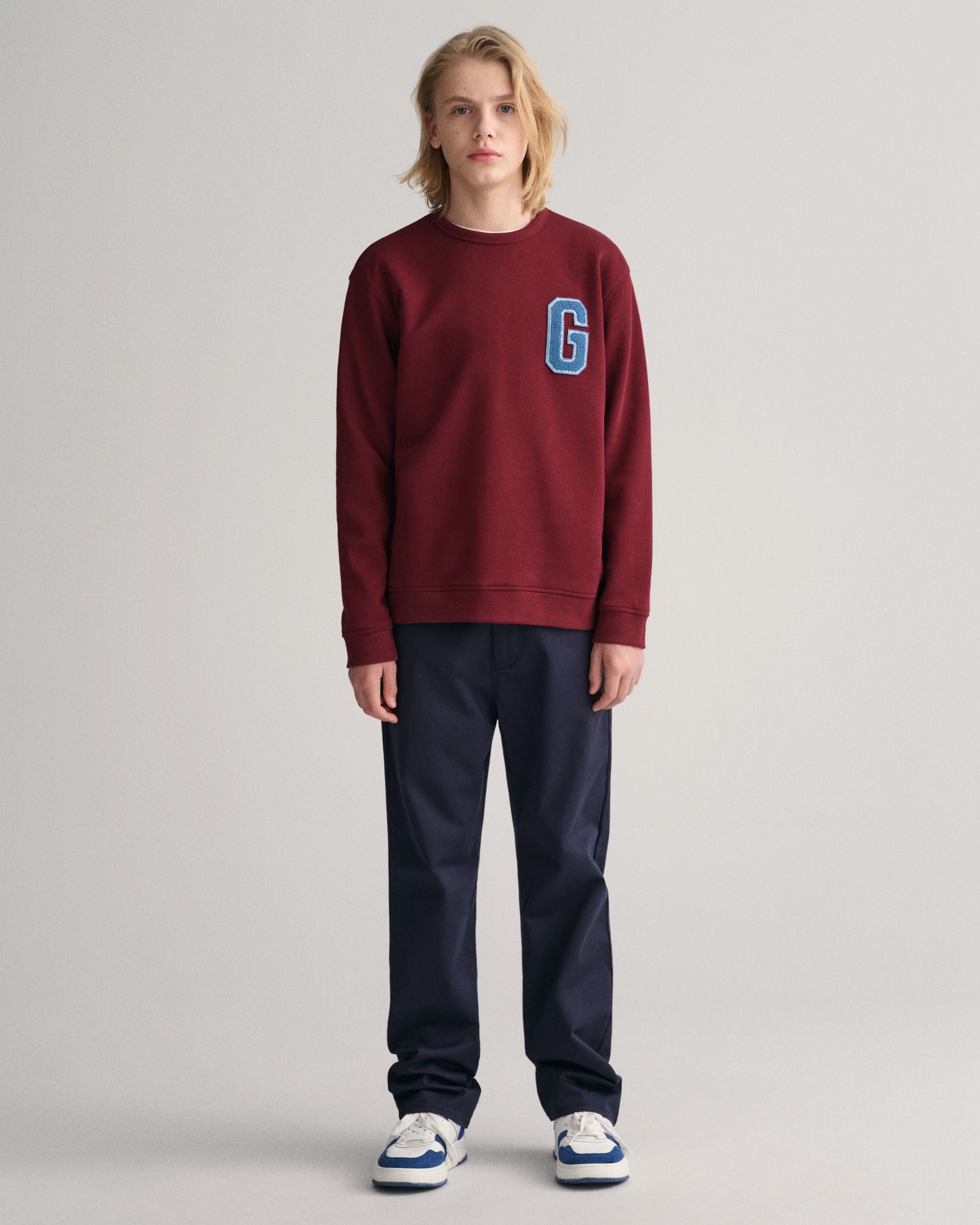 Gant Boys Blue Solid Regular Fit Trouser