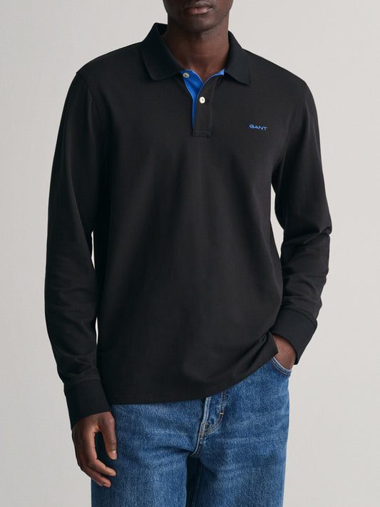 Gant Black Regular Fit Polo T-Shirt
