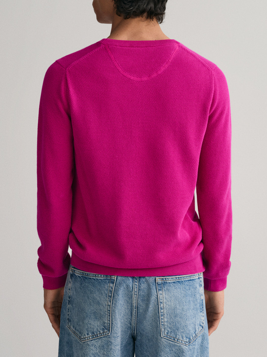 Gant Men Solid Round Neck Full Sleeves Sweater