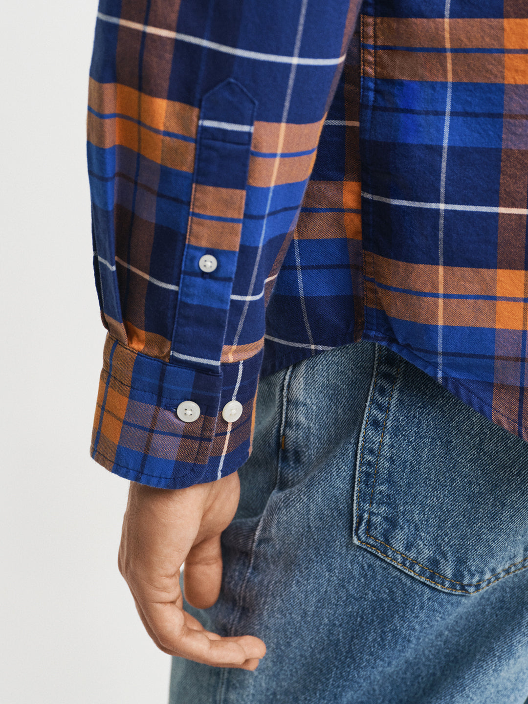 Gant Men Orange Checks Collar Shirt