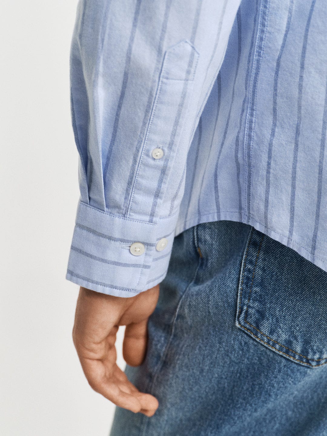 Gant Men Blue Striped Collar Shirt