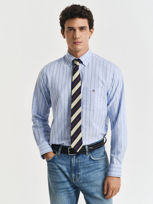 Gant Men Blue Striped Collar Shirt