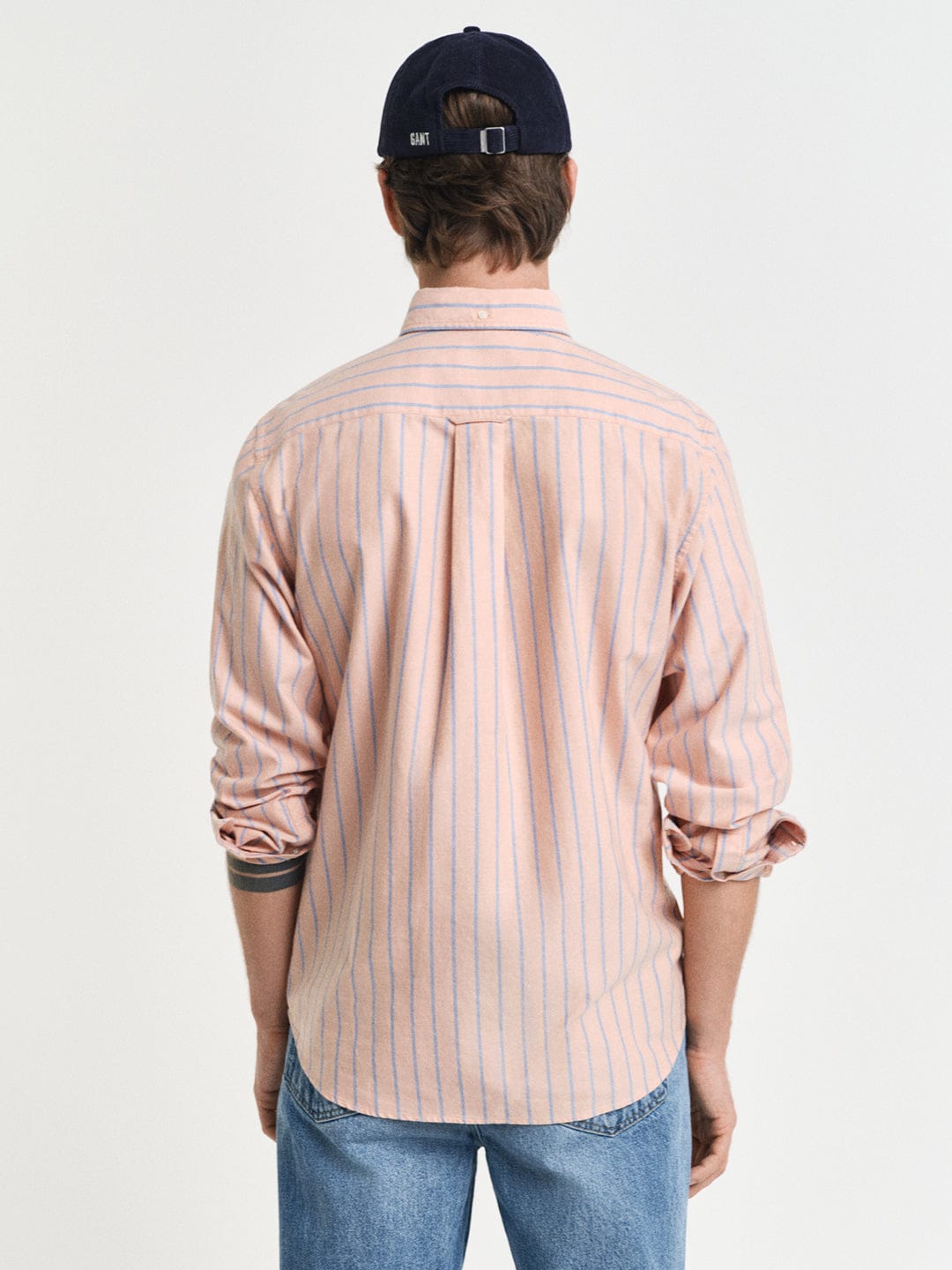 Gant Men Orange Striped Collar Shirt