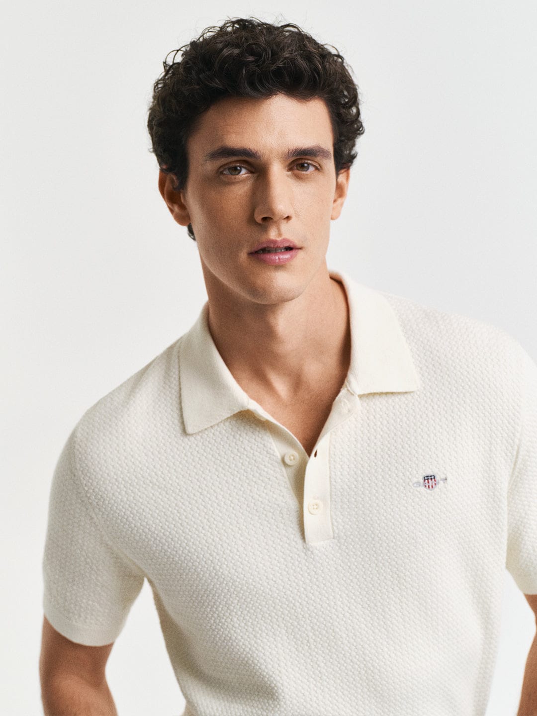 Gant Men Cream Solid Polo Tshirt