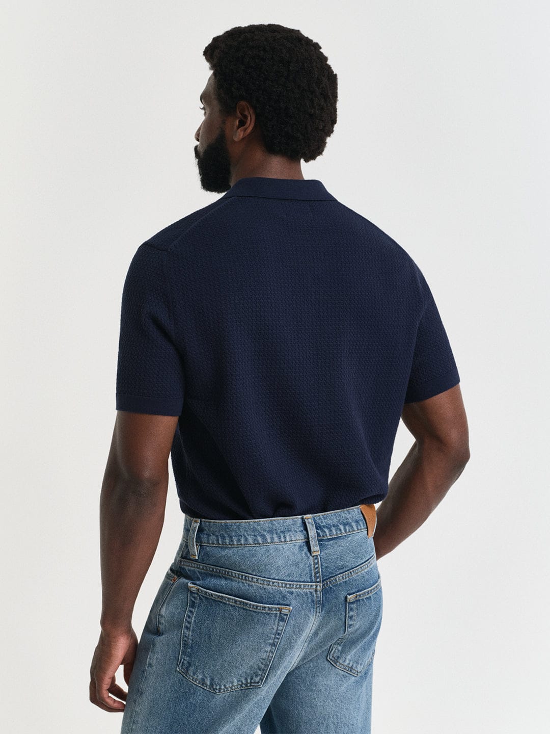 Gant Men Blue Solid Polo Tshirt