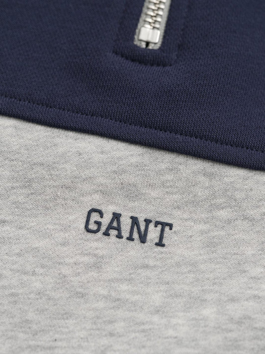 Gant Boys Grey Coloublocked Round Neck Sweatshirt