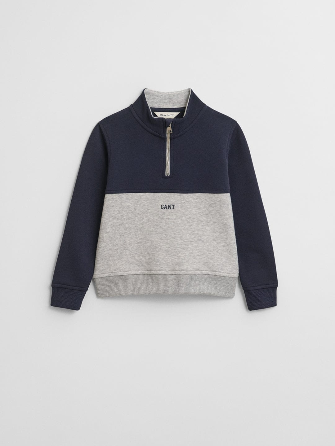 Gant Boys Grey Coloublocked Round Neck Sweatshirt