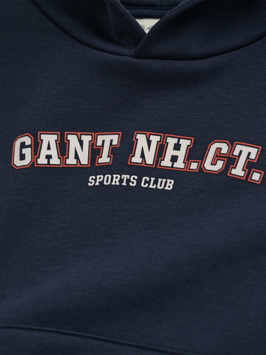 Gant Boys Blue Graphic Hooded Sweatshirt
