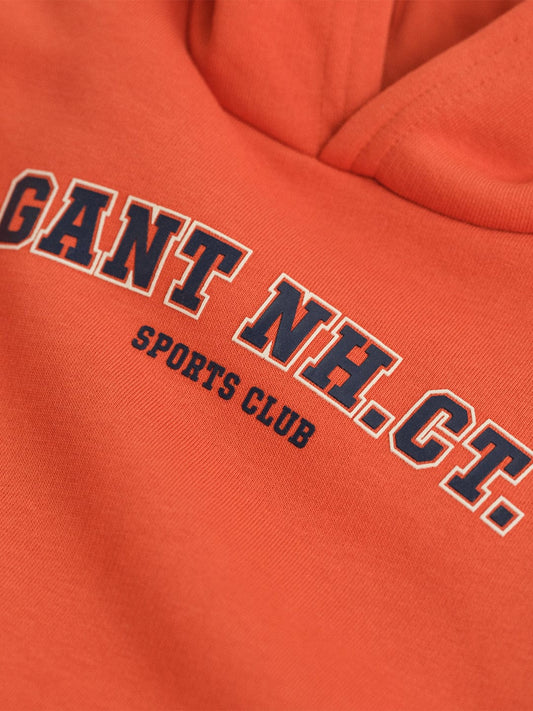 Gant Boys Orange Graphic Hooded Sweatshirt