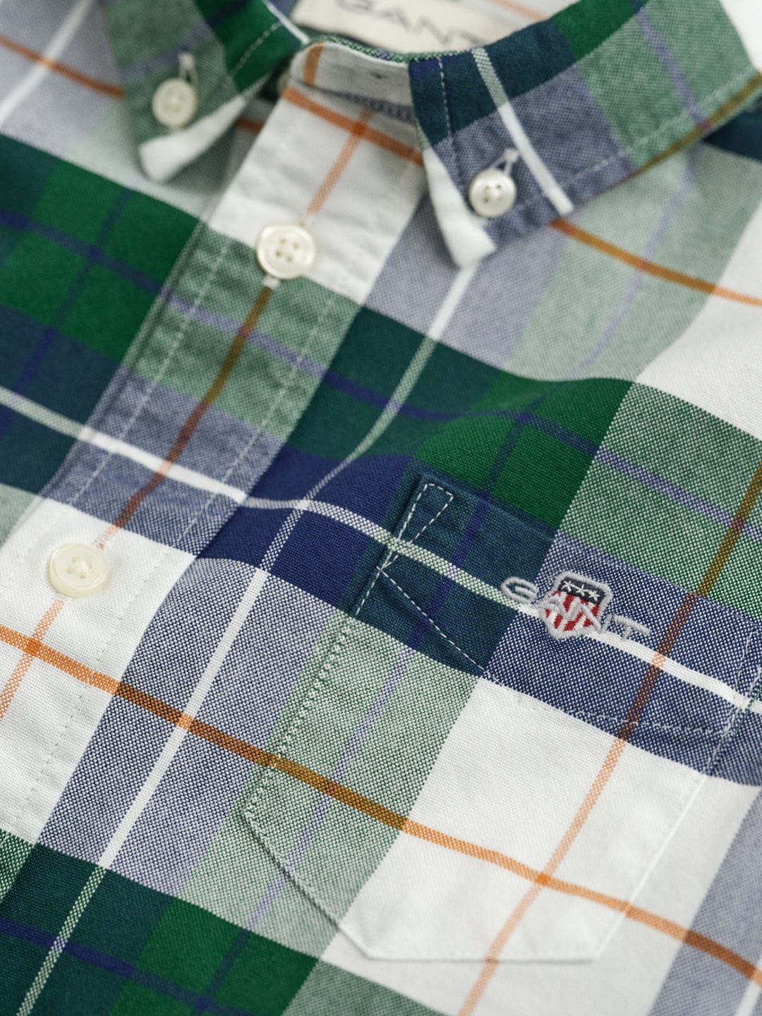 Gant Boys Green Checks Collar Shirt