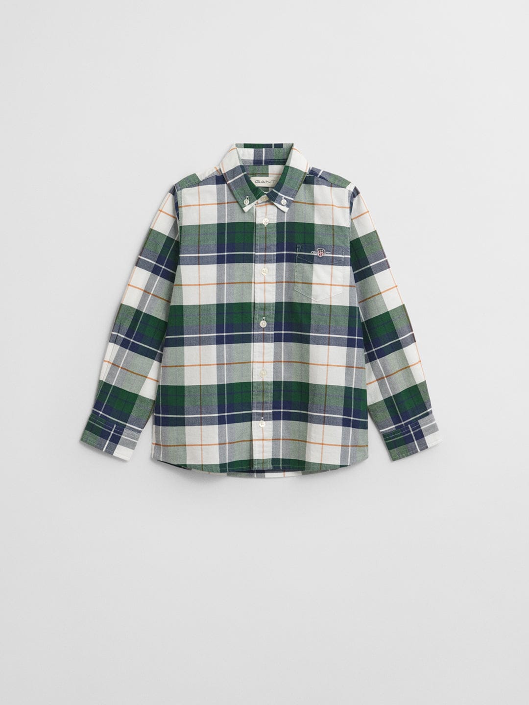 Gant Boys Green Checks Collar Shirt