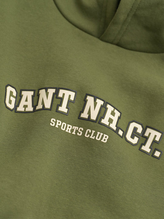 Gant Boys Green Graphic Hooded Sweatshirt