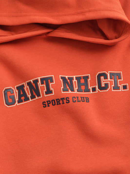 Gant Boys Orange Graphic Hooded Sweatshirt
