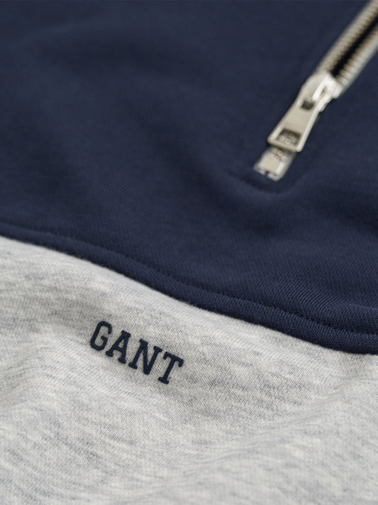 Gant Boys Grey Coloublocked Round Neck Sweatshirt