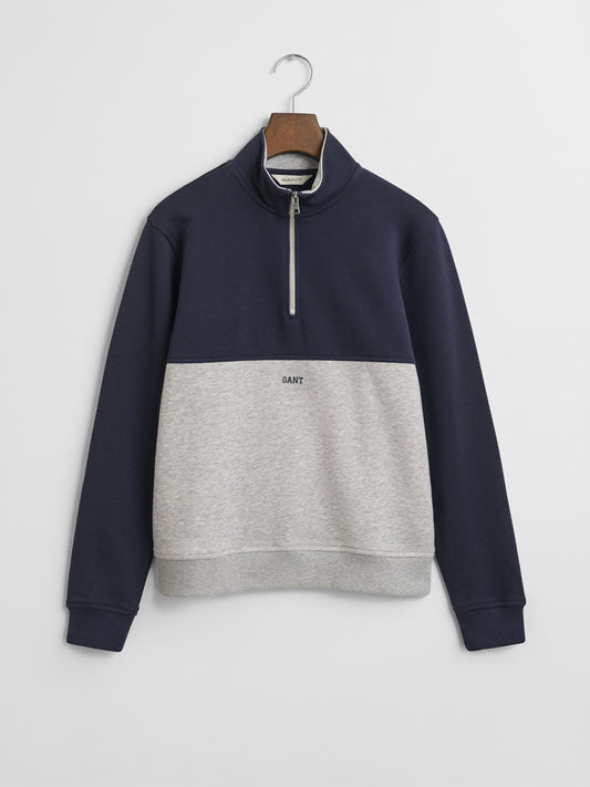Gant Boys Grey Coloublocked Round Neck Sweatshirt
