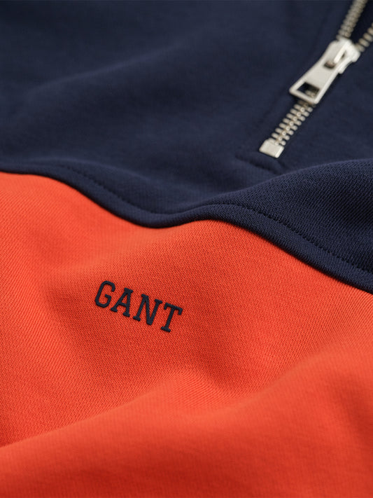 Gant Boys Blue Coloublocked Round Neck Sweatshirt