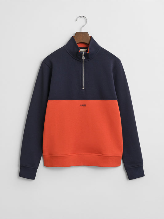 Gant Boys Blue Coloublocked Round Neck Sweatshirt