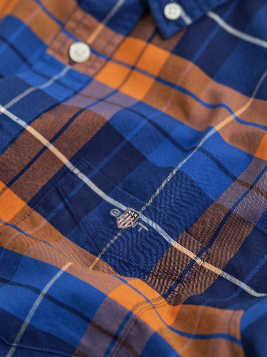 Gant Boys Orange Checks Collar Shirt