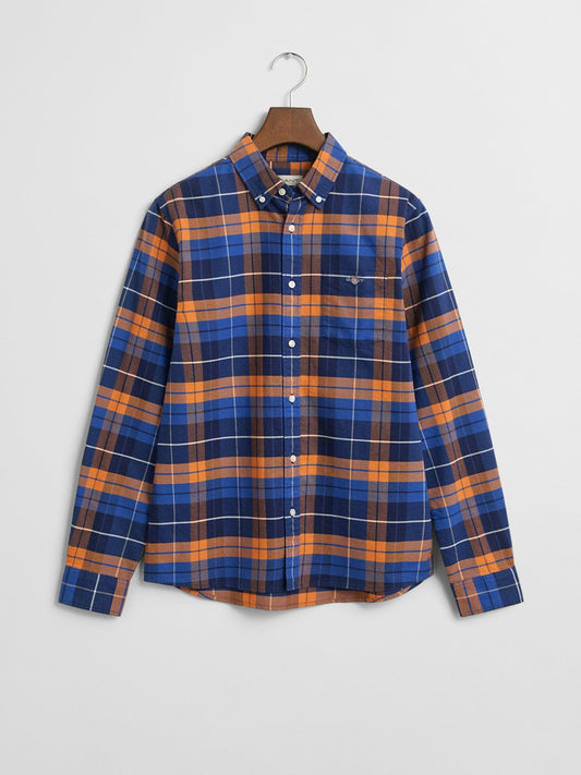 Gant Boys Orange Checks Collar Shirt