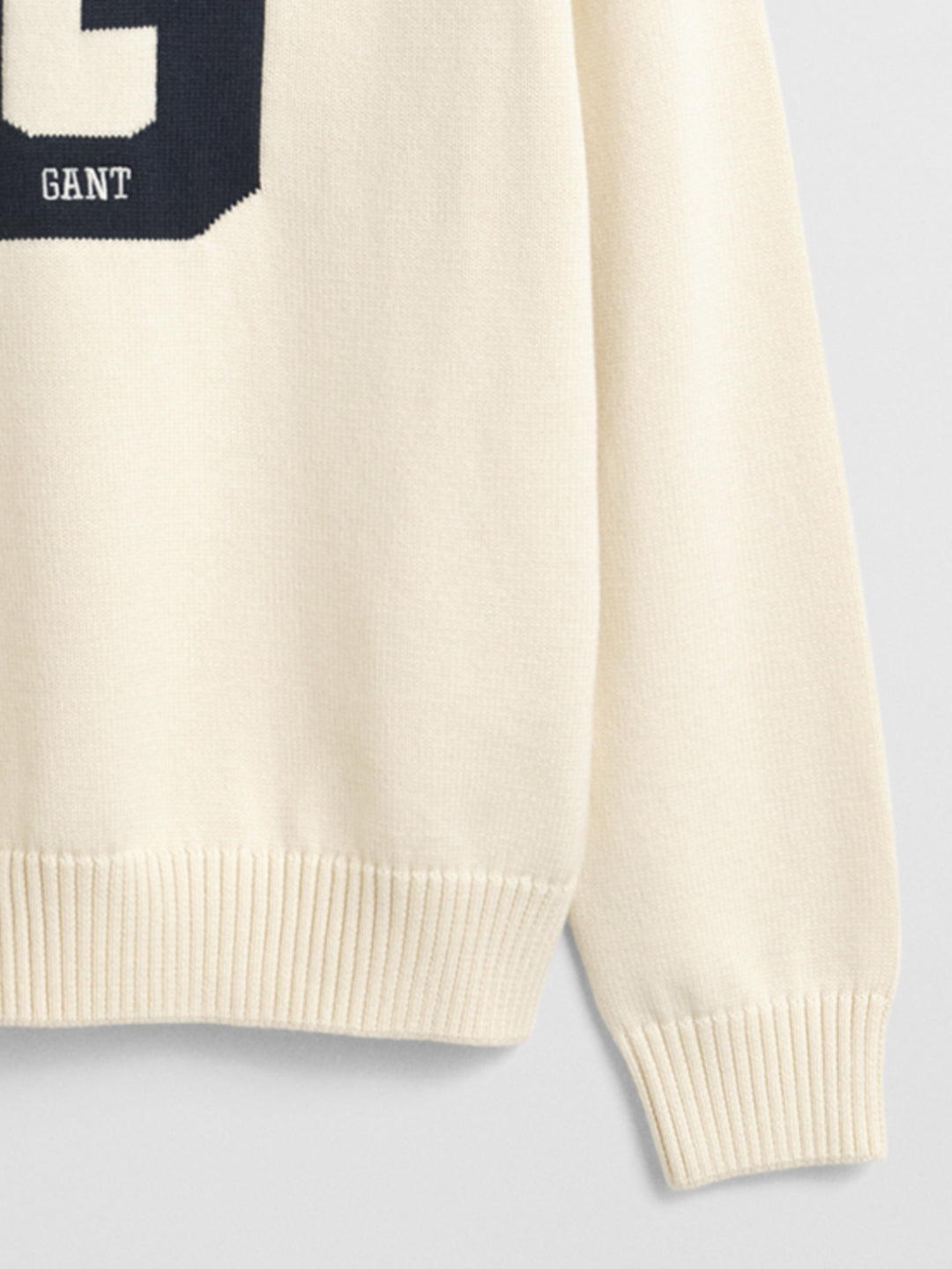 Gant Boys Cream Solid Round Neck Sweater