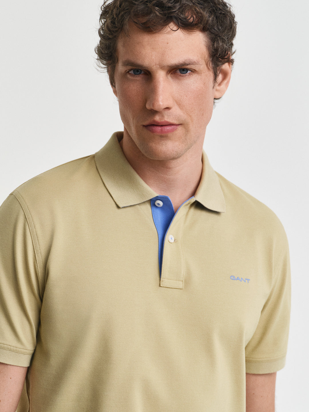 Gant Men Beige Solid Polo Tshirt