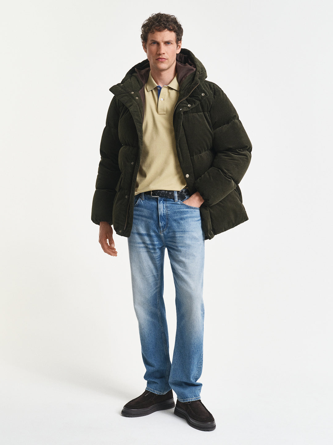 Gant Men Beige Solid Polo Tshirt