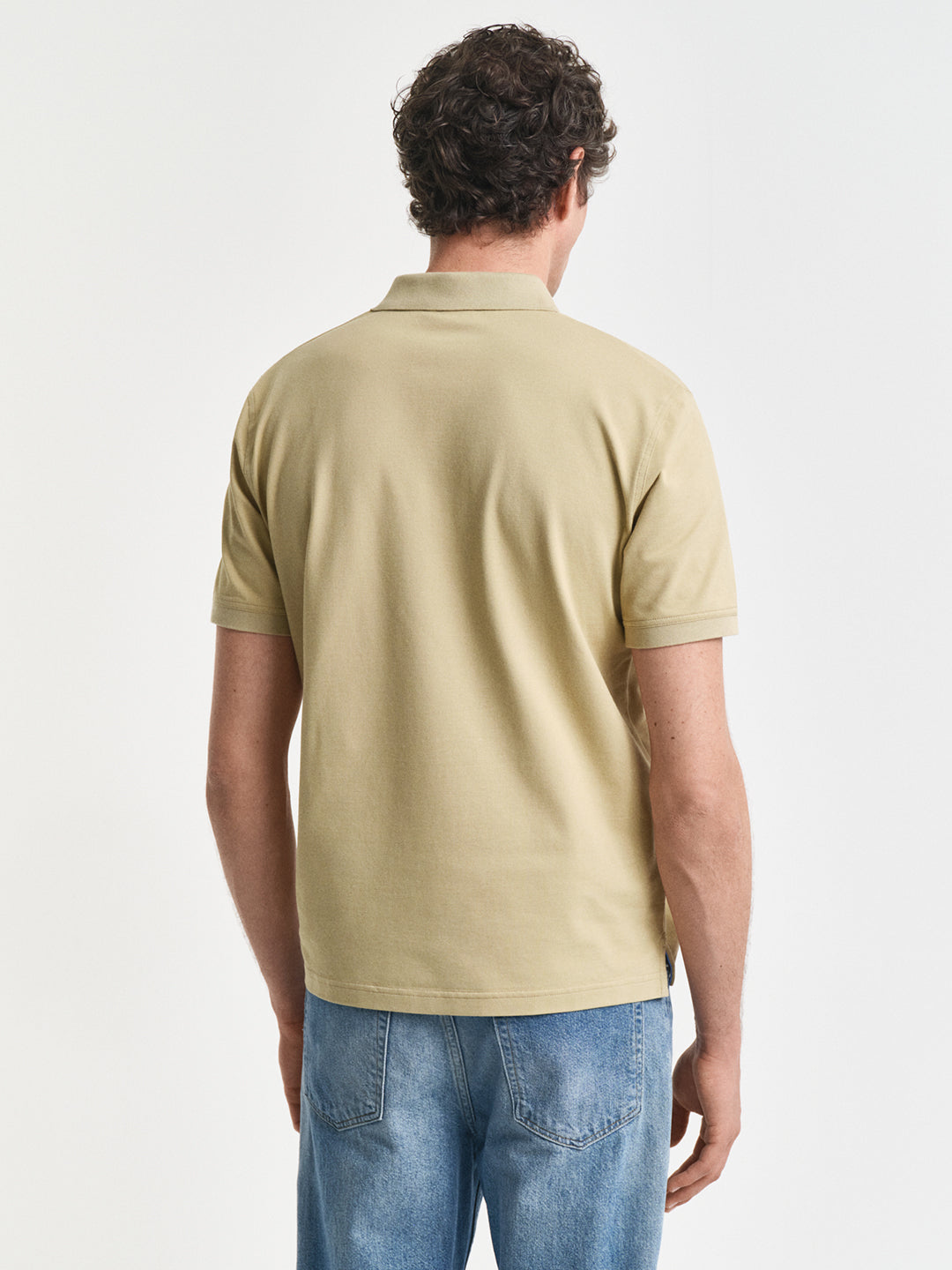 Gant Men Beige Solid Polo Tshirt