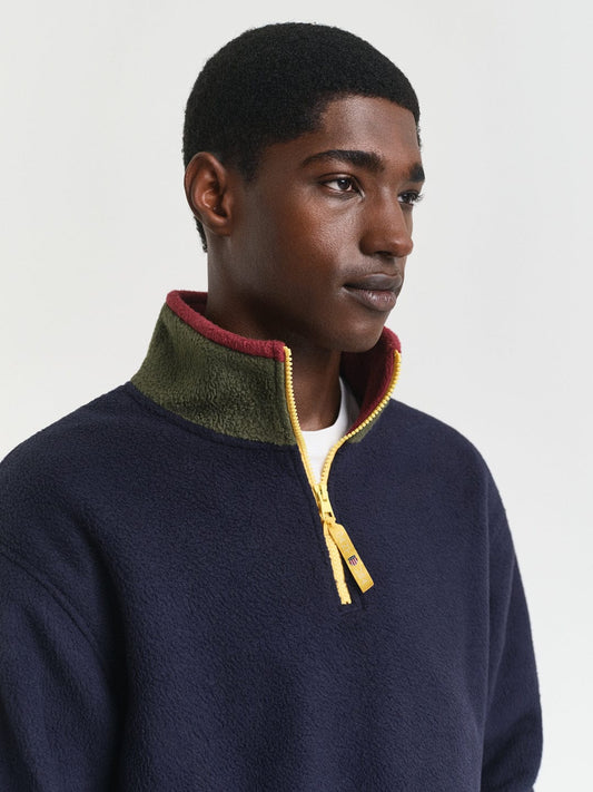 Gant Men Blue Solid Collar Sweatshirt