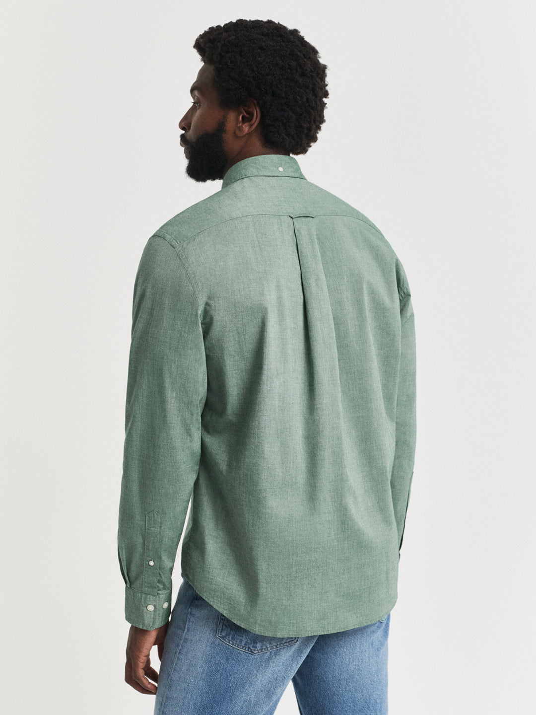 Gant Men Green Solid Collar Shirt
