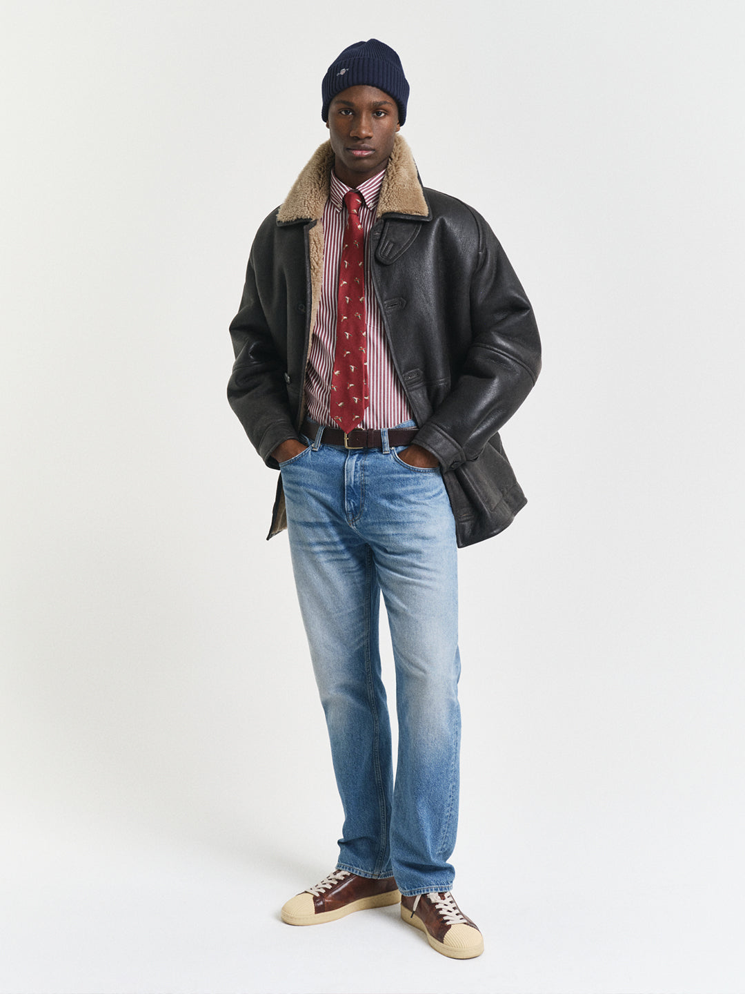 Gant Men Red Striped Collar Shirt