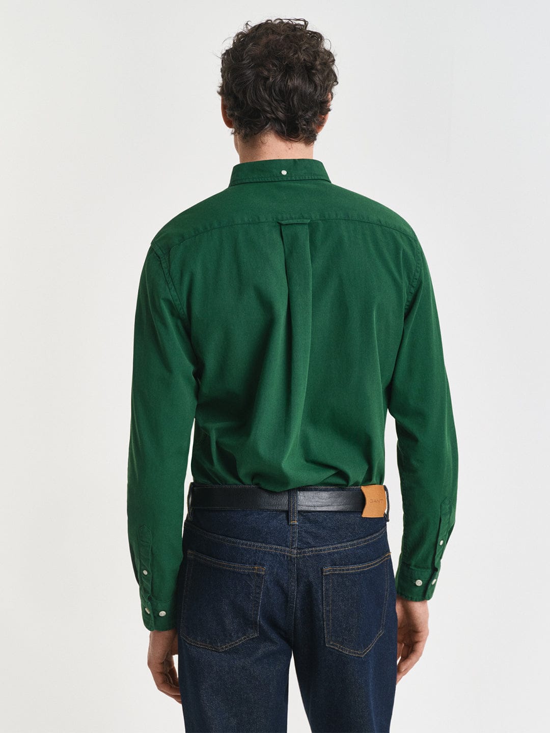 Gant Men Green Solid Collar Shirt