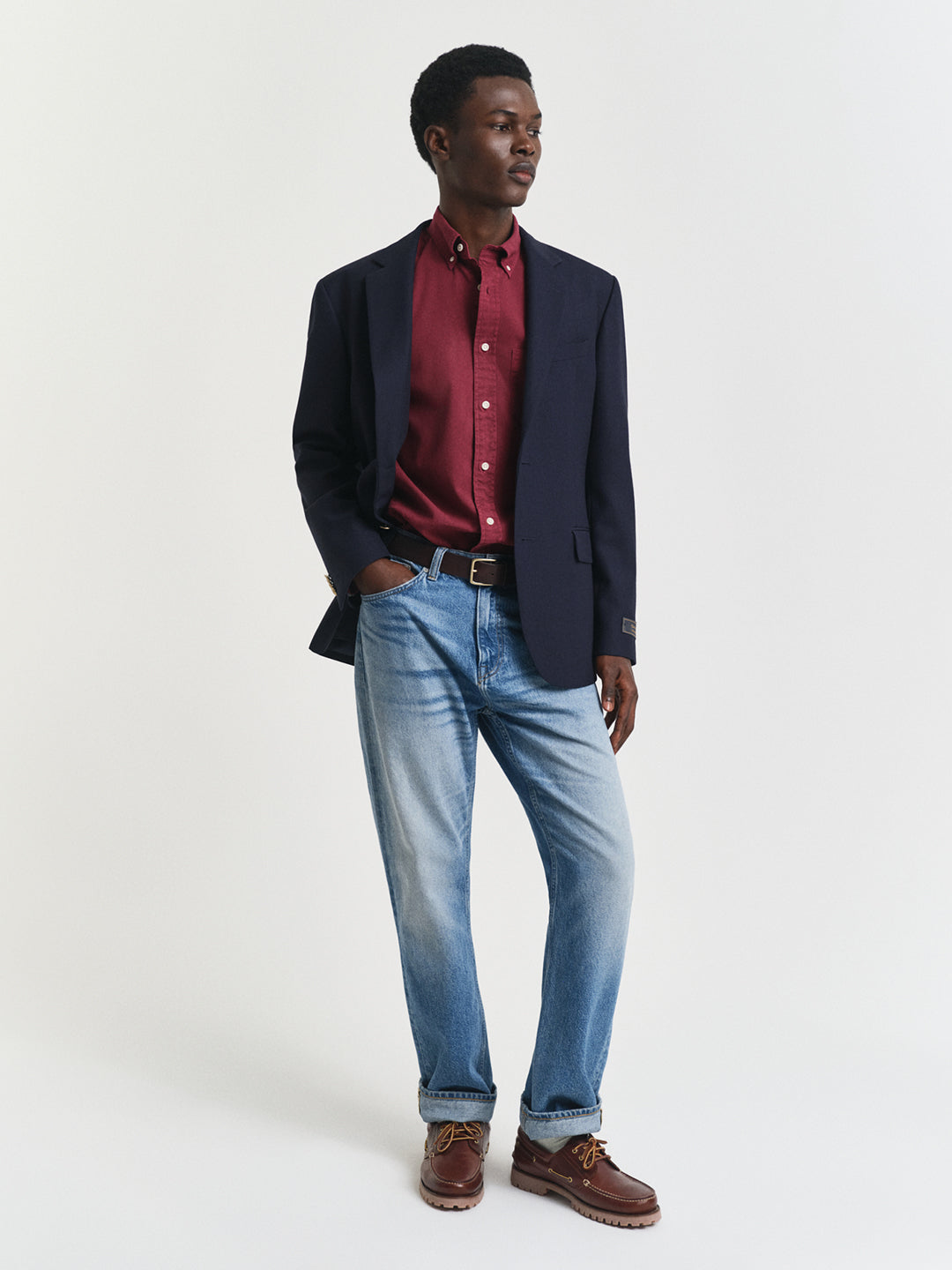 Gant Men Red Solid Collar Shirt