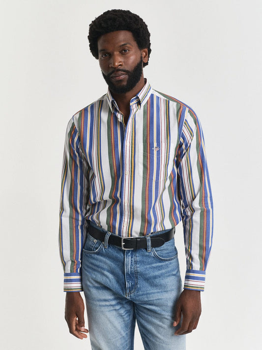 Gant Men Multicolor Striped Collar Shirt