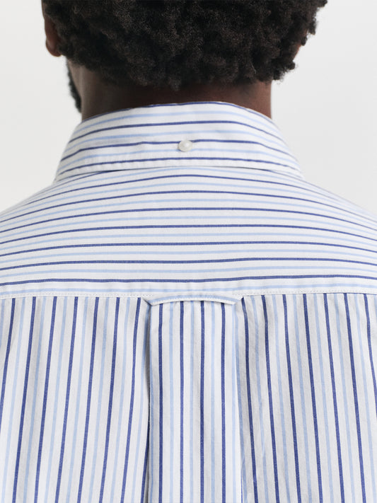 Gant Men Blue Striped Collar Shirt