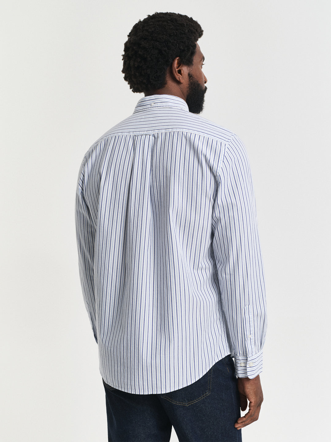 Gant Men Blue Striped Collar Shirt