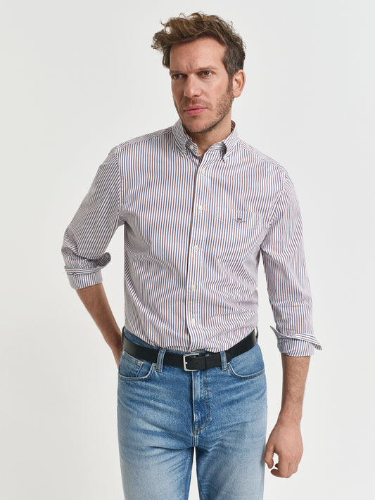 Gant Men Red Striped Collar Shirt