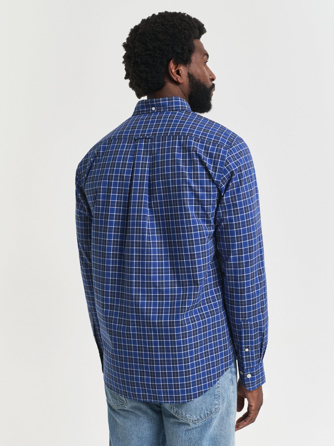 Gant Men Blue Checks Collar Shirt