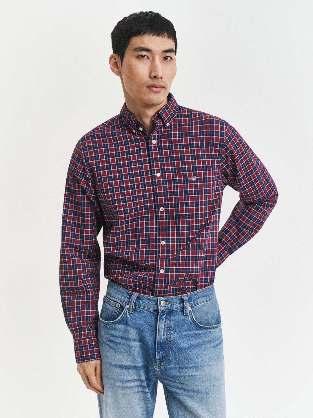 Gant Men Red Checks Collar Shirt