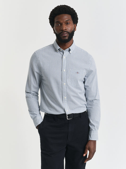 Gant Men Green Checks Collar Shirt