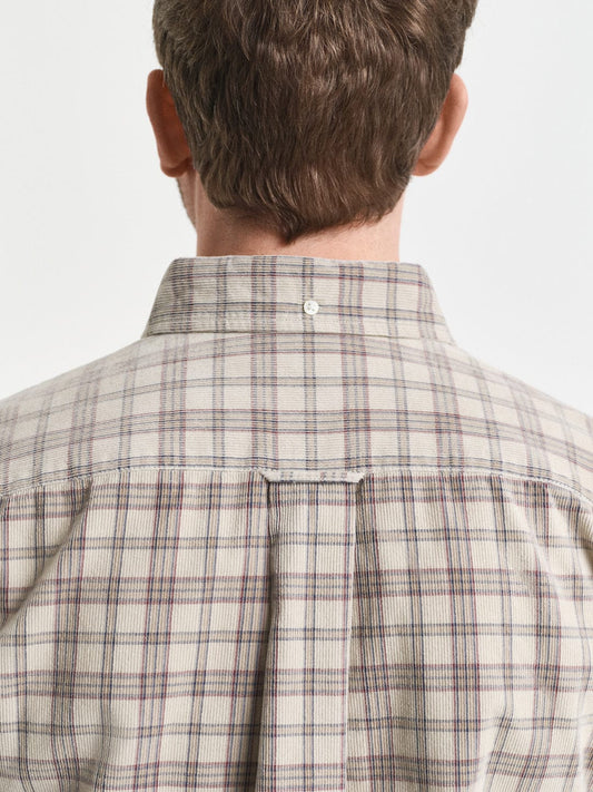 Gant Men Beige Checks Collar Shirt